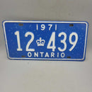 1971 Ontario License Plate (JAS)