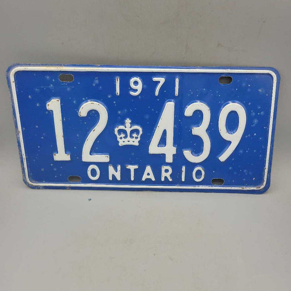 1971 Ontario License Plate (JAS)