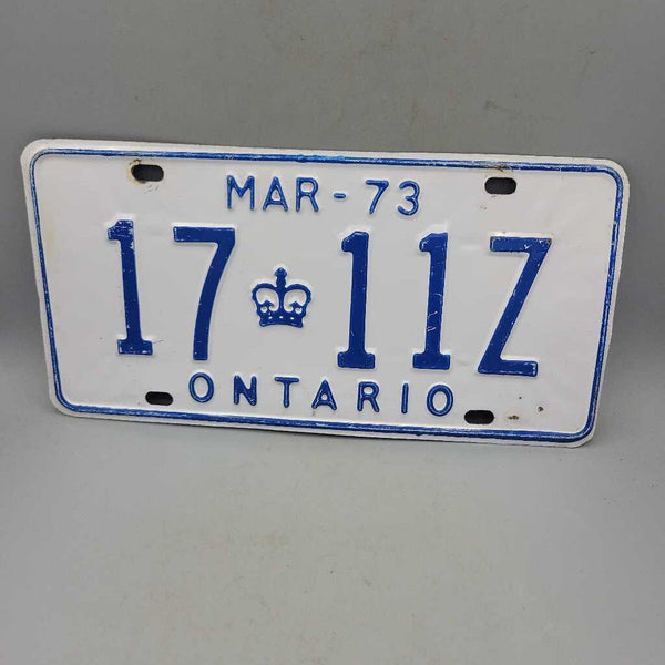 1973 Ontario License Plate (JAS)