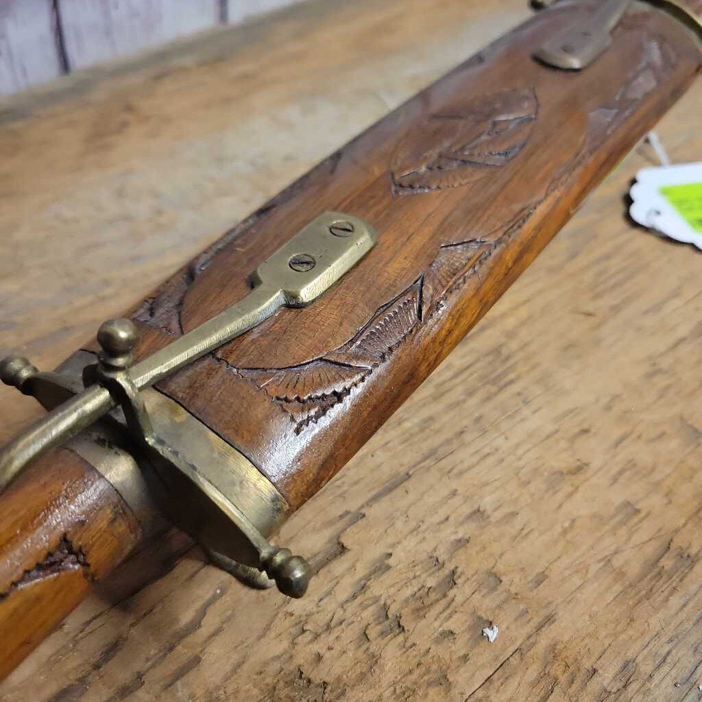 Vintage Hand Carved Sheathed Knife and Fork (GEC)