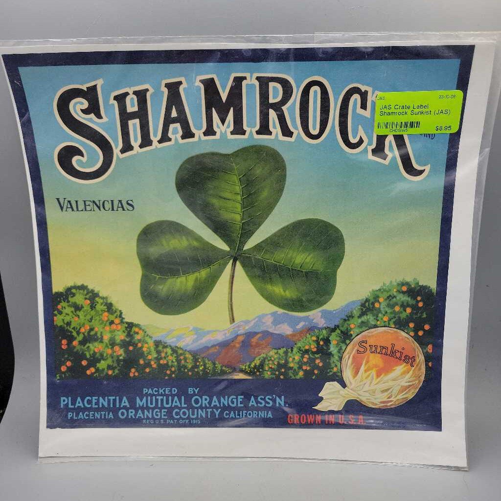 Crate Label Shamrock Sunkist (JAS)