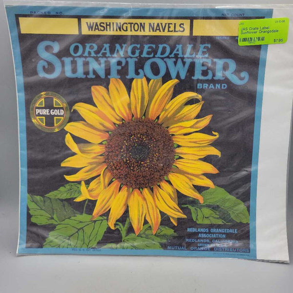 Crate Label Sunflower Orangedale (JAS)