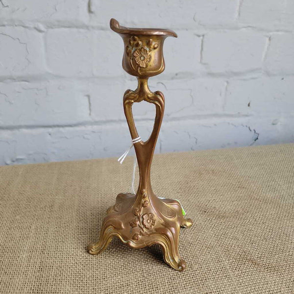 1910's cast metal Candle stick holder (DS) 3035