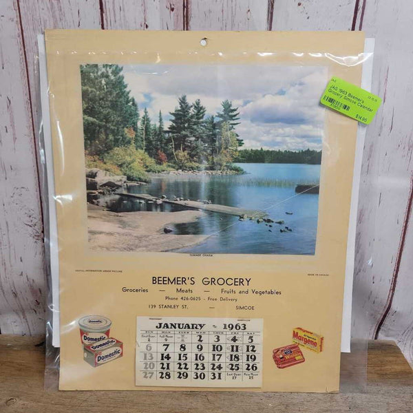 1963 Beemer's Grocery Simcoe Calendar (JAS)