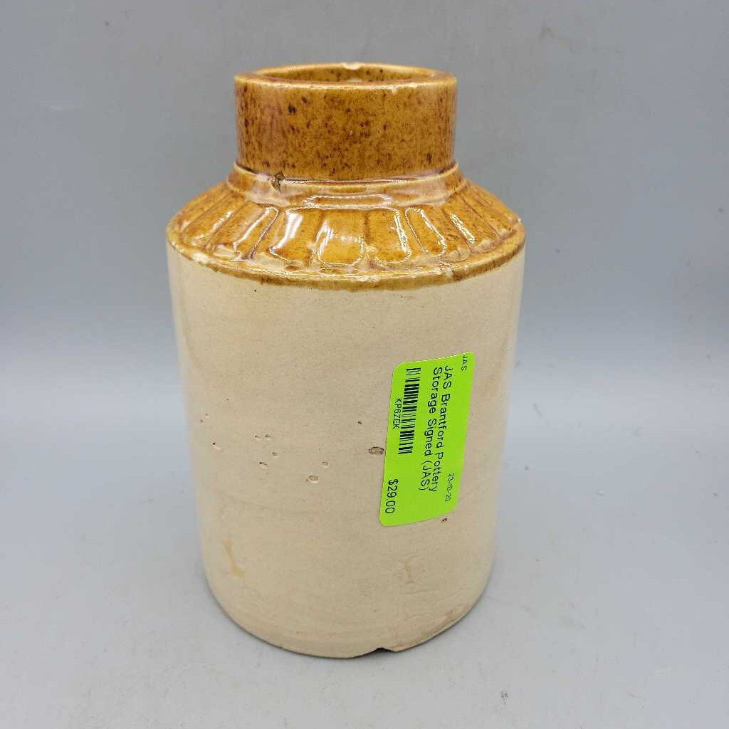 Brantford Pottery Storage Signed (JAS)