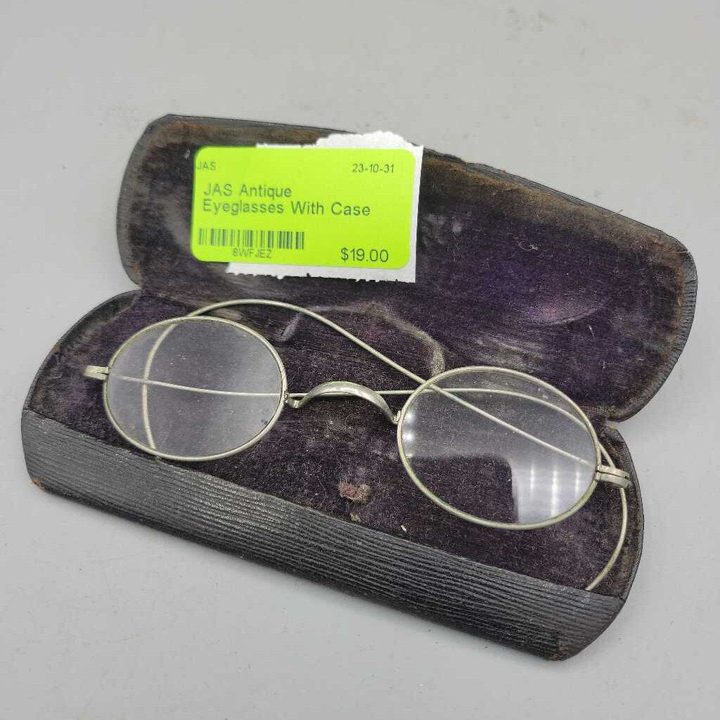 Antique Eyeglasses With Case (JAS)