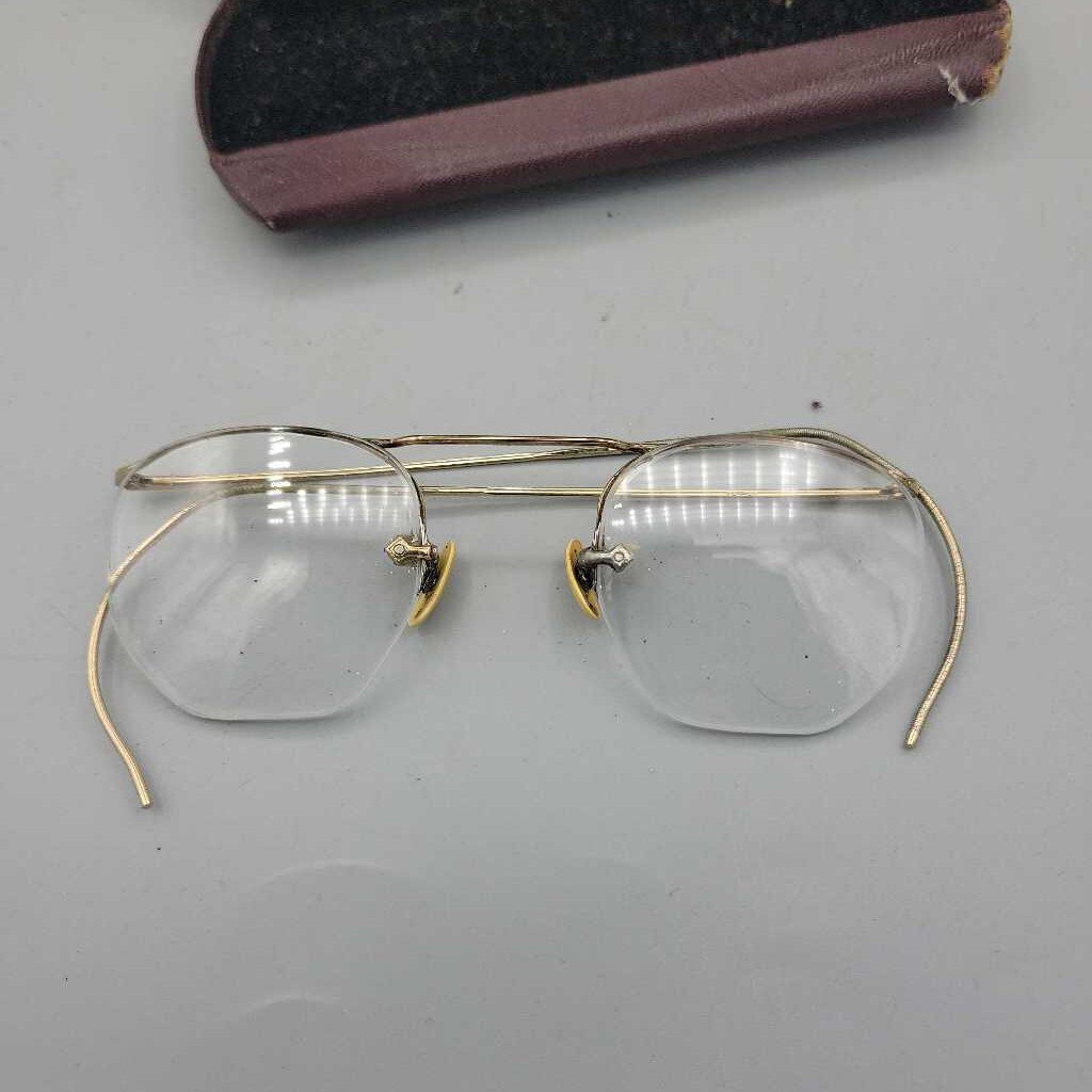 Antique Eyeglasses With Case (JAS)