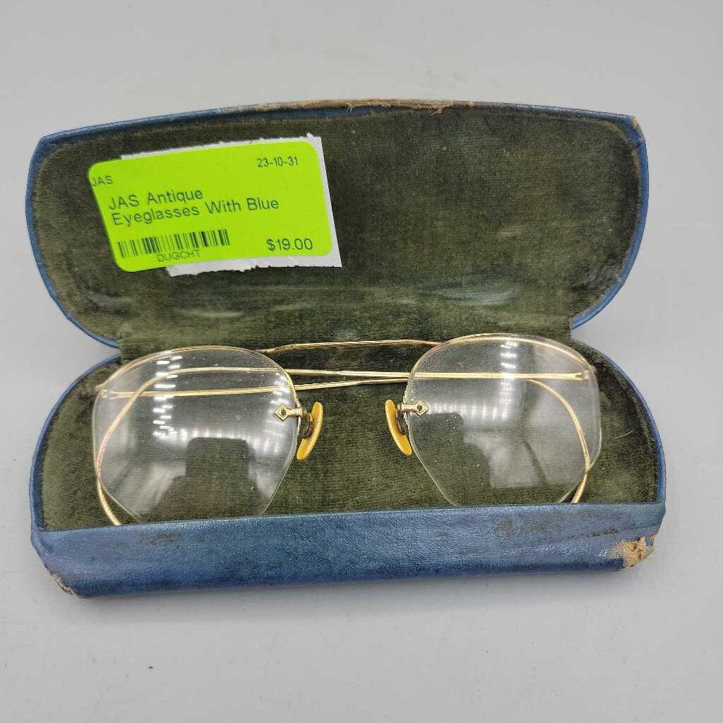 Antique Eyeglasses With Blue Case (JAS)