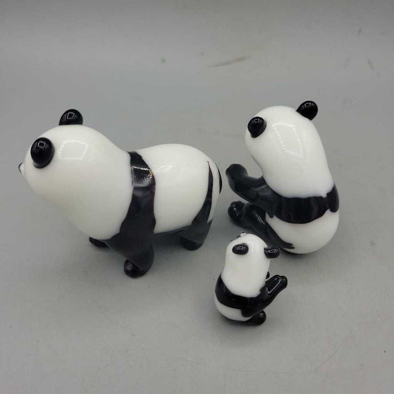 Set of 3 Glass Panda's Family (JAS)