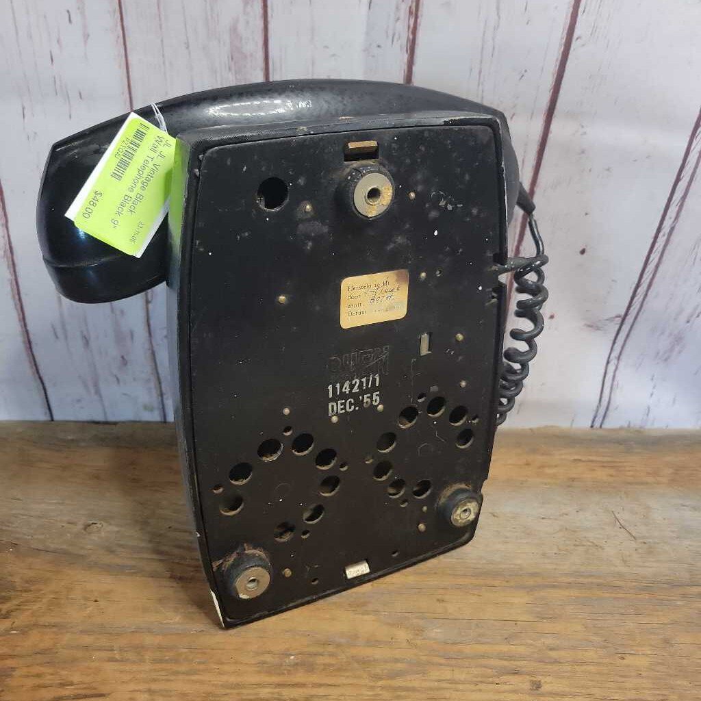 JL Vintage Black Wall Telephone