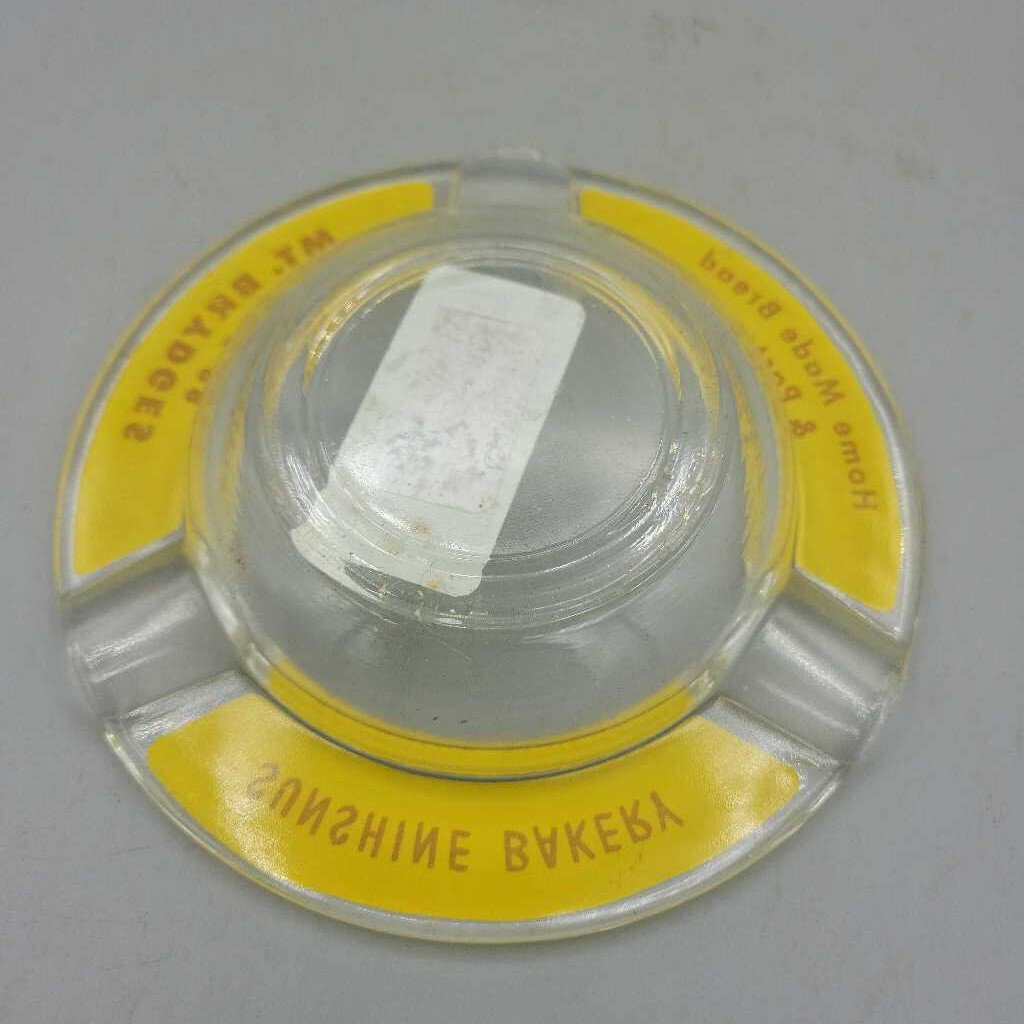 Sunshine Bakery Glass Ashtray Mt Brydges (JFH)