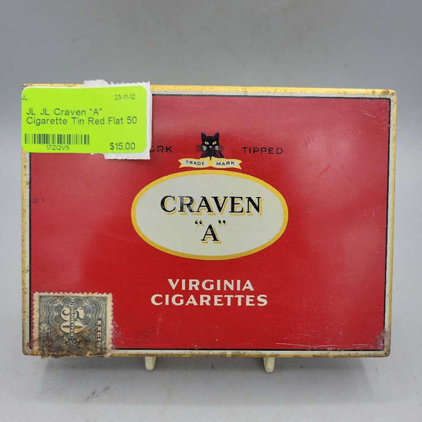 JL Craven "A" Cigarette Tin