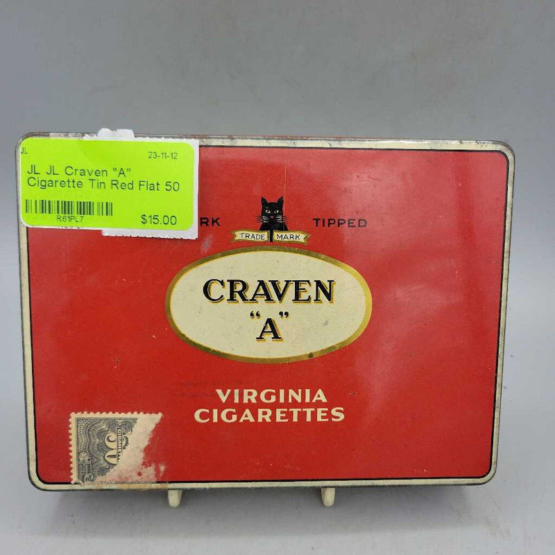 JL Craven "A" Cigarette Tin
