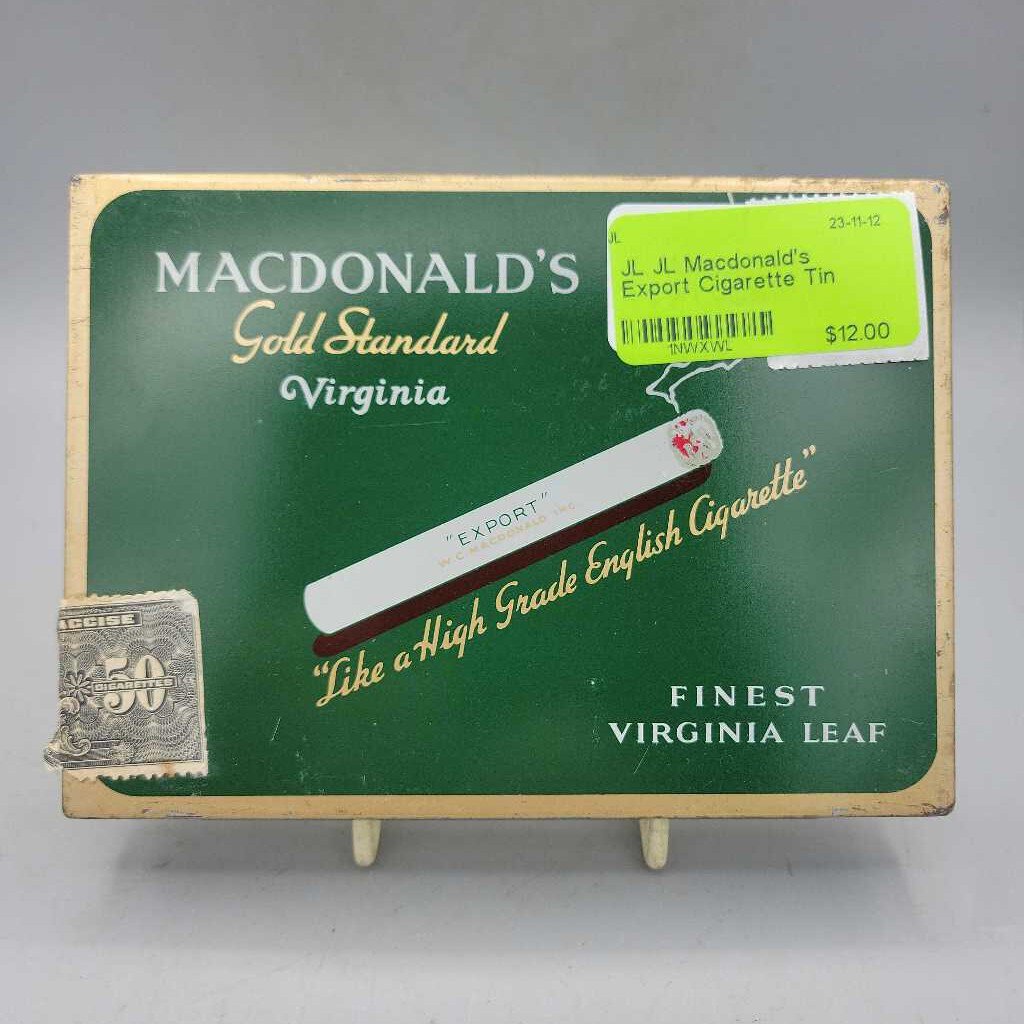 JL Macdonald's Export Cigarette Tin