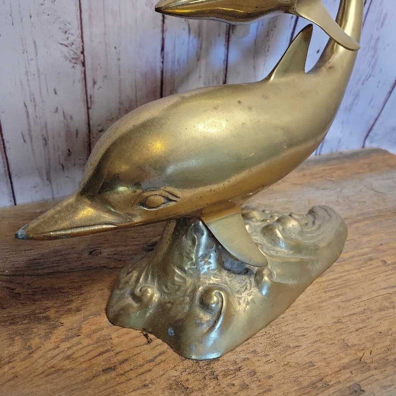 Large Brass Dolphin Statue (MEB)( DH)