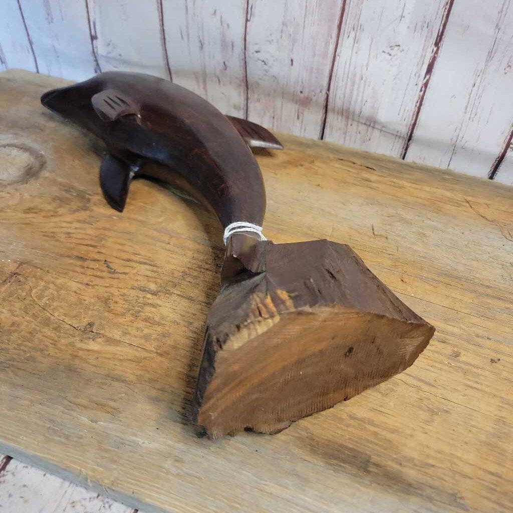 Iron Wood 1950's Dolphin carving (RHA)