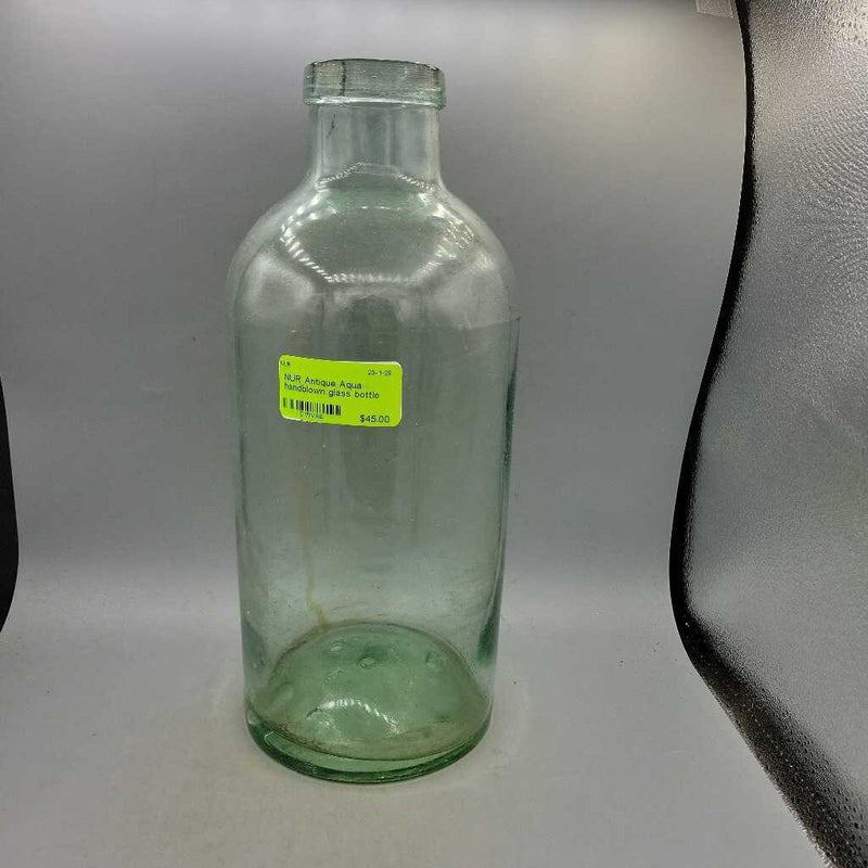 Antique Aqua glass bottle SR