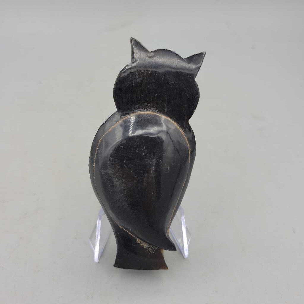 French carved horn Owl snuffbox (COL #1498)