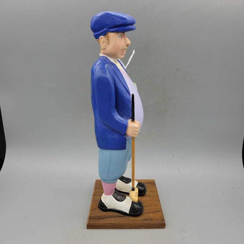 Folk Art Carved Golfer (DEB)