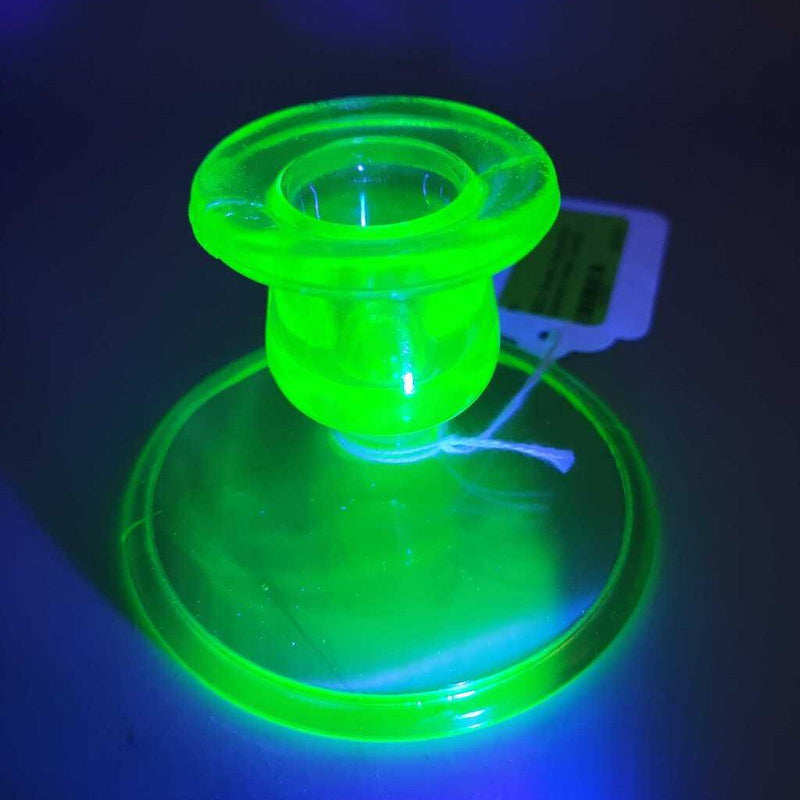 Green Depression Uranium Glass Candle Holder (GEC)