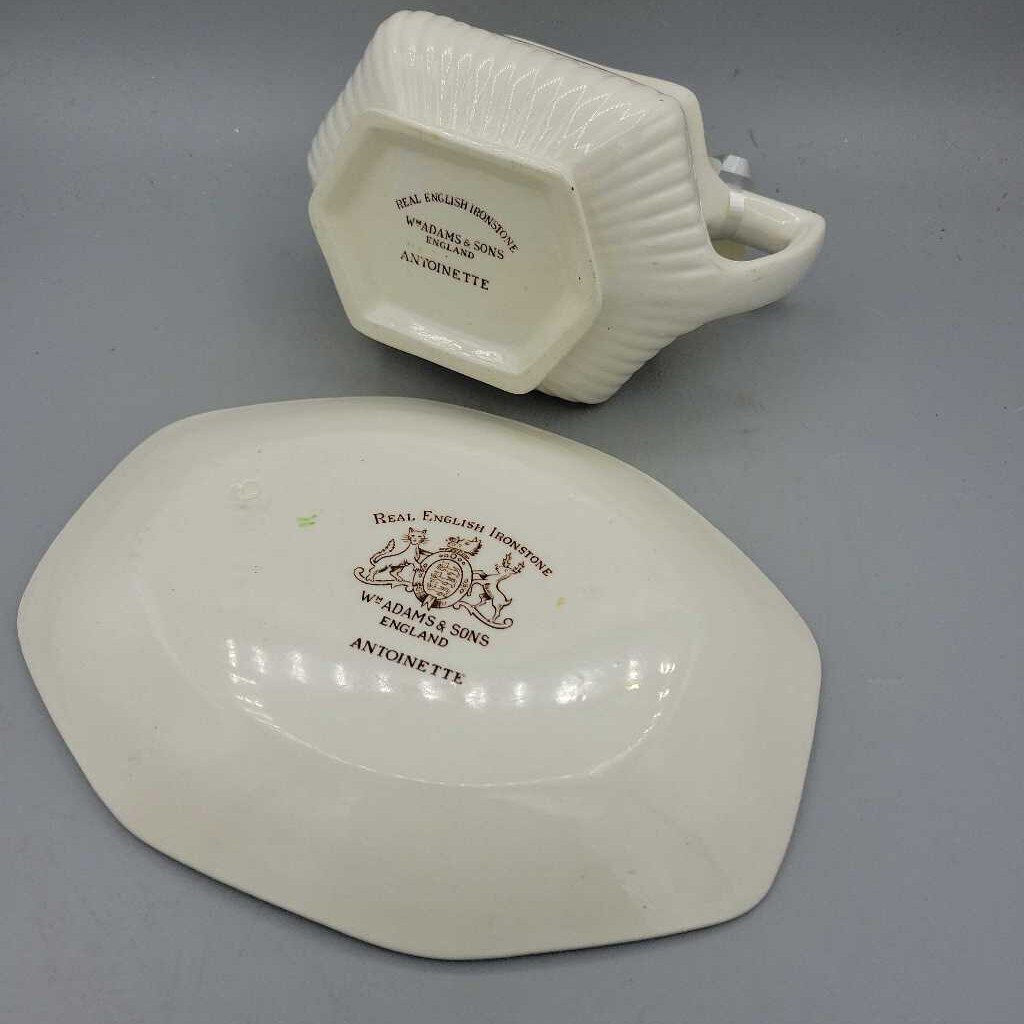 Adams Ironstone Gravy Boat and Plate (TRE)