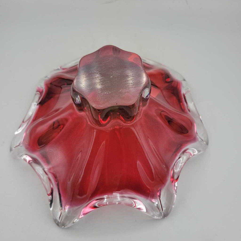 Ruby Glass Fluted Bowl (YVO)(401)