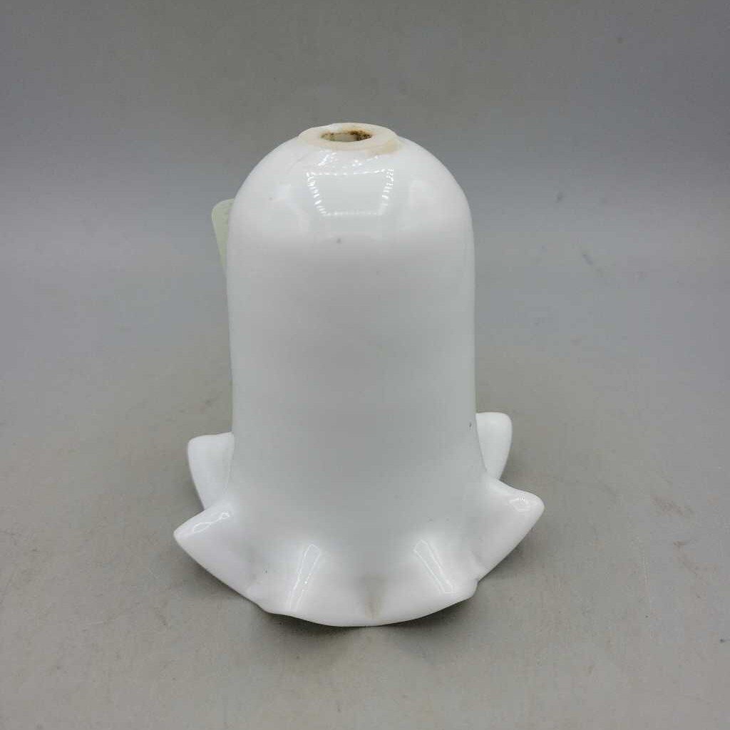 White Milk Glass Lamp Smoke Bell (JAS)