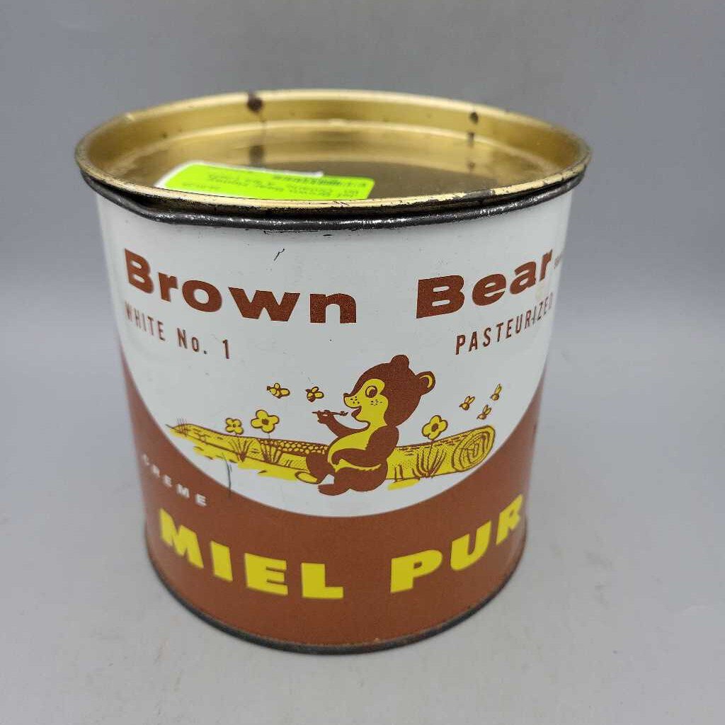 Brown Bear Honey tin Ontario 4 lbs (Jef)