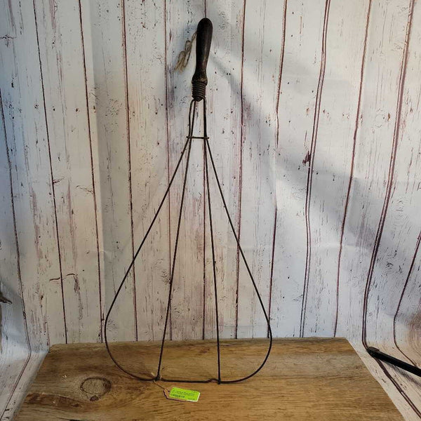 26" Antique Rug Beater w/ Wooden Handle and Looping Metal (02/24)