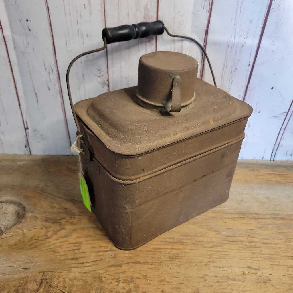 Antique Coal Miner's/Railroad Worker's Metal Lunch Box w/ Cup (02/24)