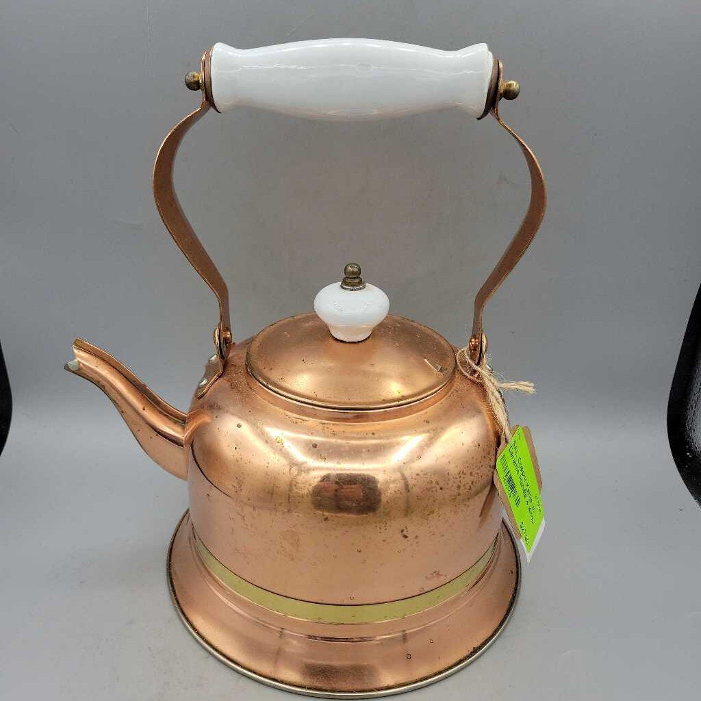 Copper Kettle w/ Ceramic Handle & Knob