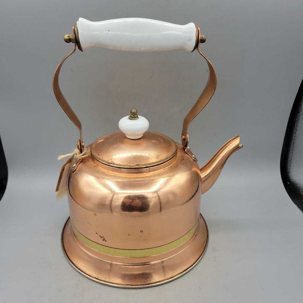 Copper Kettle w/ Ceramic Handle & Knob