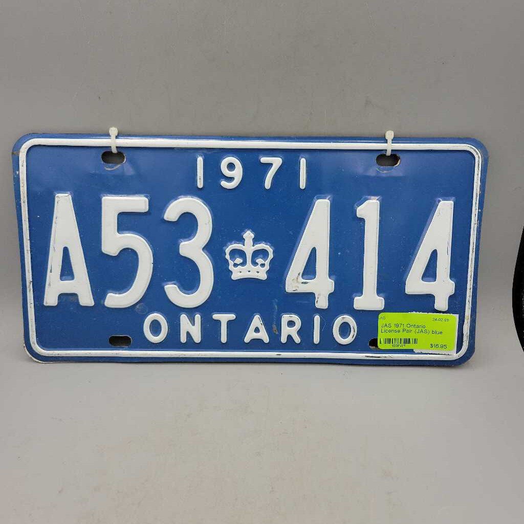 1971 Ontario License Pair (JAS)