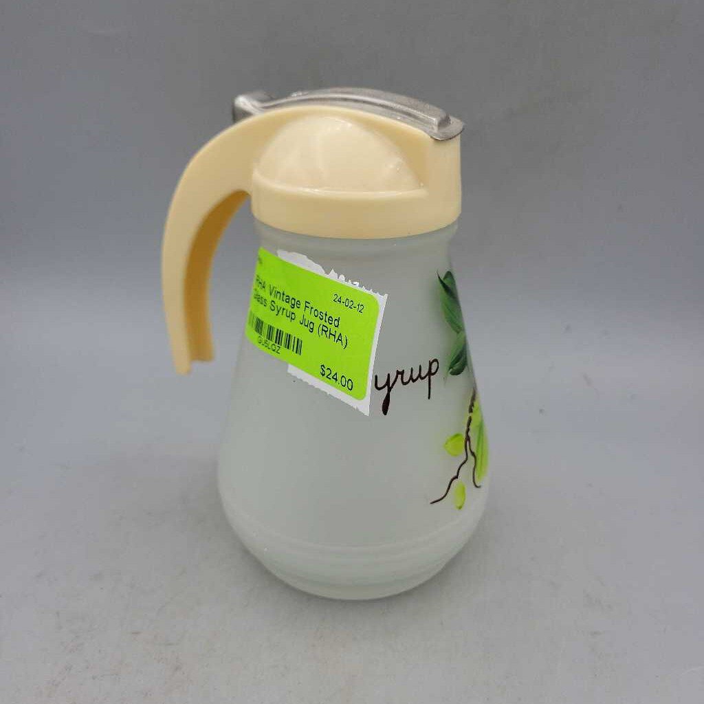 Vintage Frosted Glass Syrup Jug (RHA)