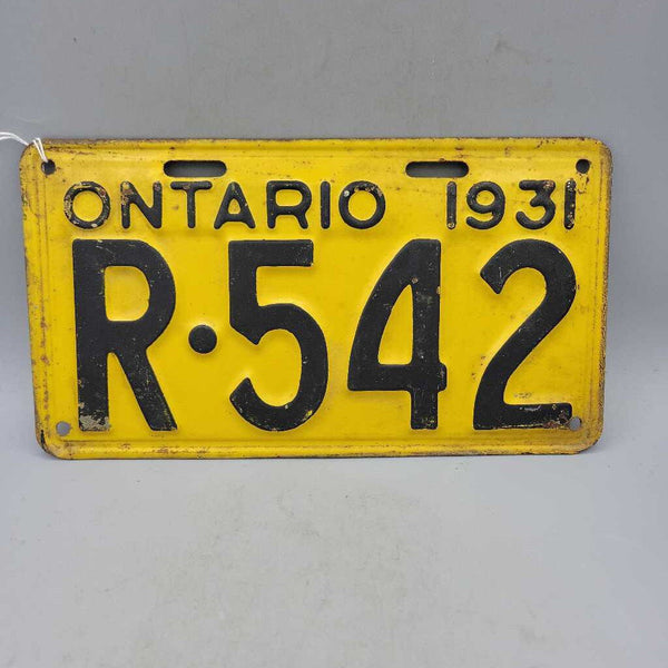 1931 Ontario License Plate ea (DEB)