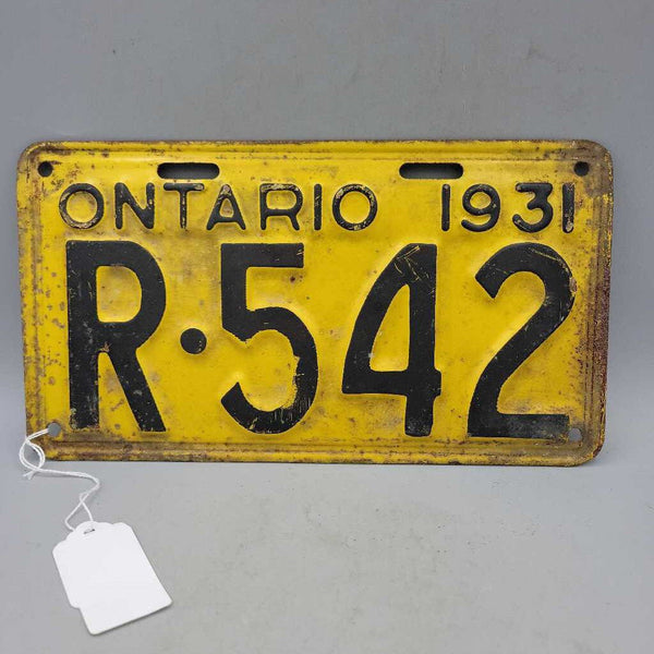 1931 Ontario License Plate ea (DEB)