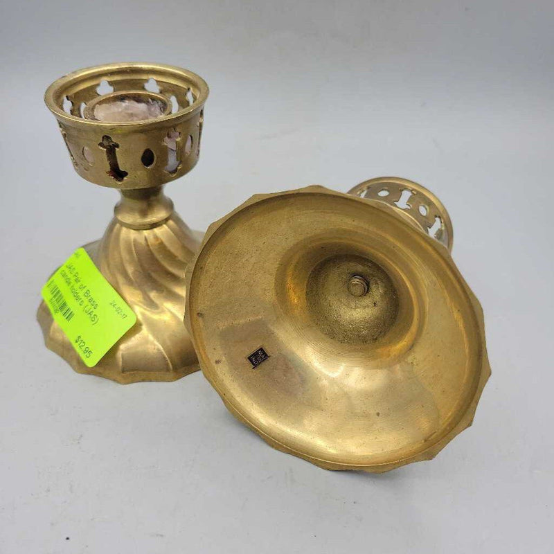Pair of Brass candle holders (JAS)