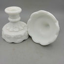 Milk Glass grape Paneled Candle holders RHA)