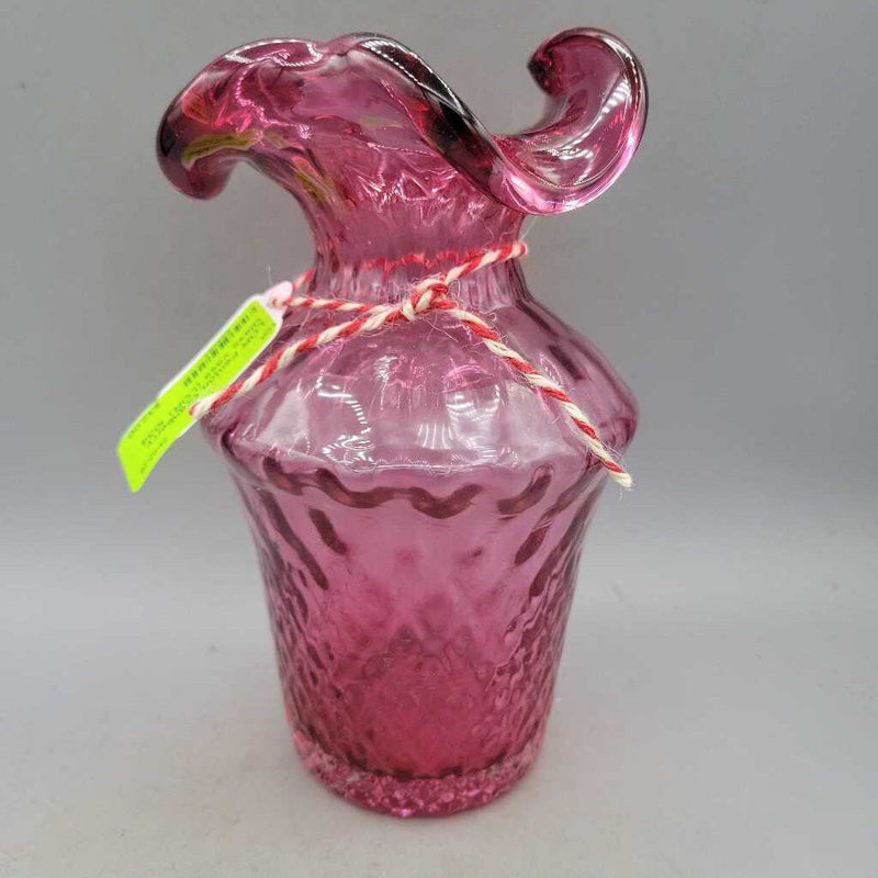 Fenton Cranberry Glass vase (LOR) 1034