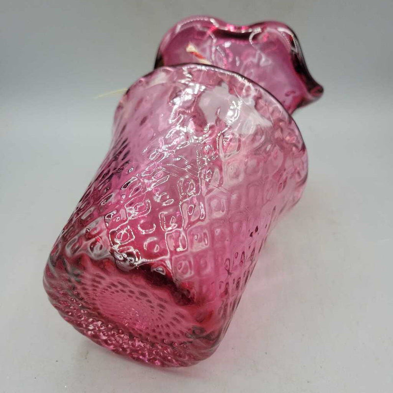 Fenton Cranberry Glass vase (LOR) 1034