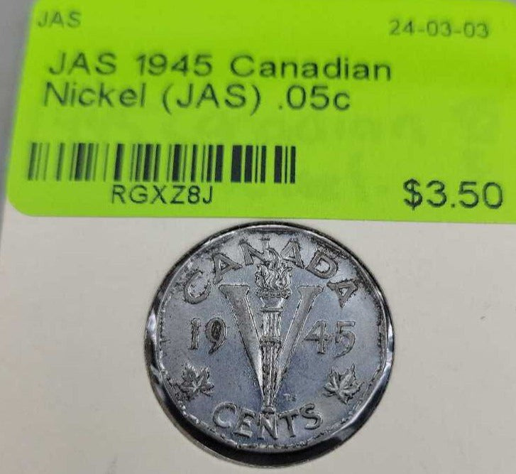 1945 Canadian Nickel (JAS)