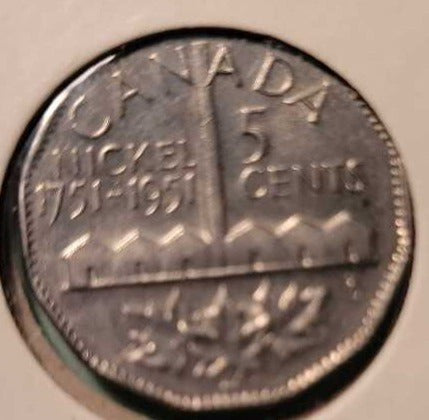 1951 Canadian Nickel(JAS)