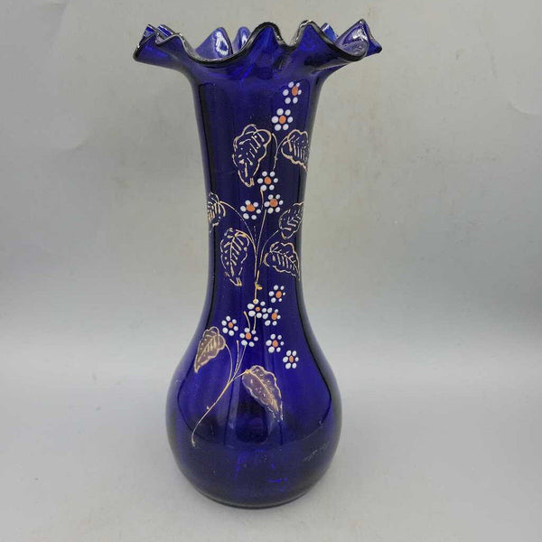 Victorian Cobalt Vase Hand Painted (RHA)