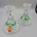 2 Crystal Candle Stick holders Pair (LIND) D363