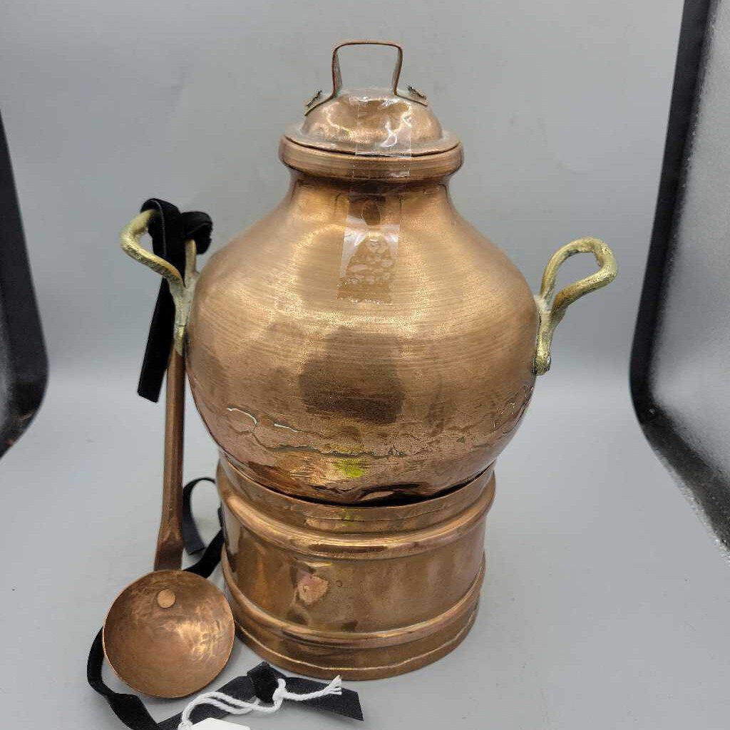 1930's Copper / Brass cooking pot with burner (M2) 6042