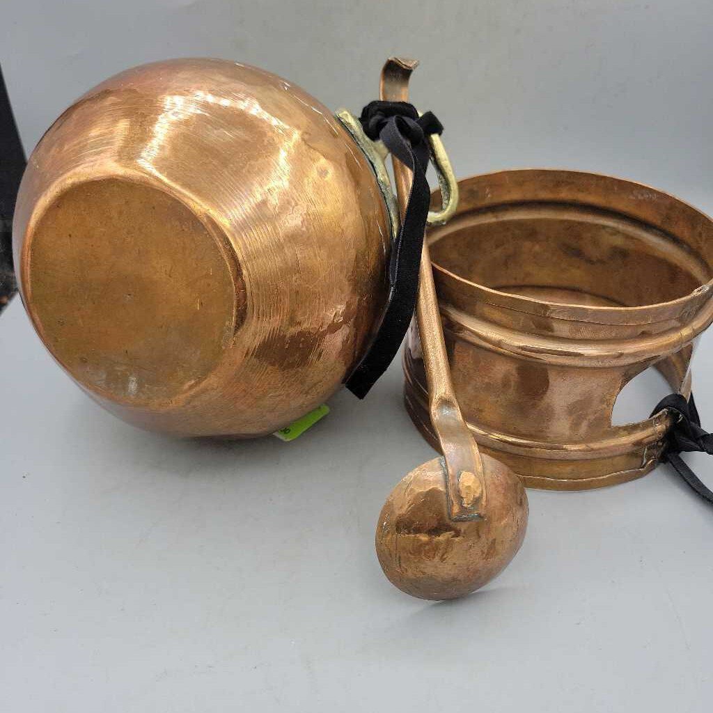 1930's Copper / Brass cooking pot with burner (M2) 6042