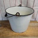 White Enamel Pail w/ Handle